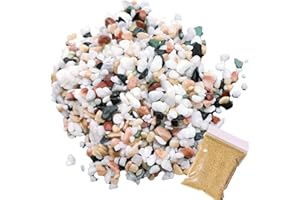 Cayway 1 kg Ghiaia Naturale per Acquari, 100G Sabbia Naturale per Piante in Vaso, Giardino delle Fate, Acquario, Paesaggistica