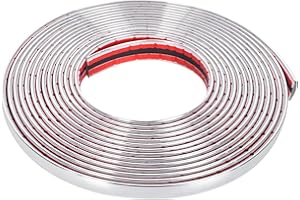 Zimoer Chrome Trim Flexible DIY Tape, Car Styling Moulding Strip, Silver Van Truck Detail Edging Protect Sticker, Interior Accessories Strips (10mm x 5m)