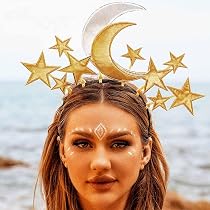 Healeved Stern-Stirnband Aus Metall – Silber Mit Glitzerstrass, Für Weihnachten, Partys & Feste