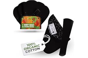 NATISSY Premium Protèges Slip Lavables Réutilisables en Coton Bio avec Imprimé Antidérapant pour Pertes Blanches (TANGA, x7); Lavables à Haute T°, 100% Respirants, Protection pour Strings pour Usage Quotidien