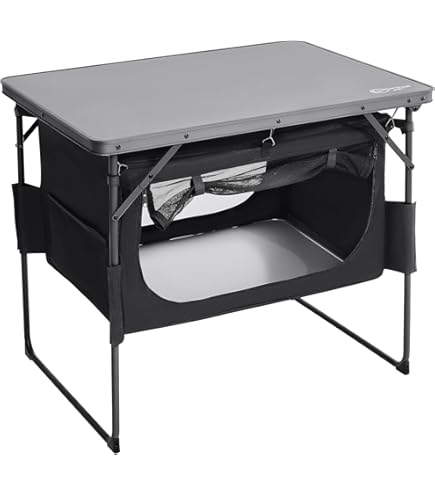 WOLTU Klaptafel, campingkeuken met kast, draagbare picknicktafel