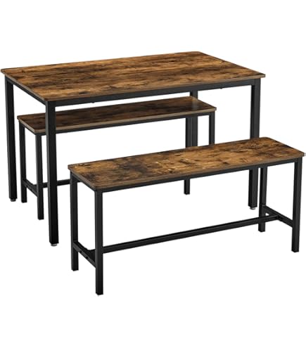 Sweiko Bartafel set - 5-delig - Industriële stijl - Bartafel 4 stoelen - Zwart bruin