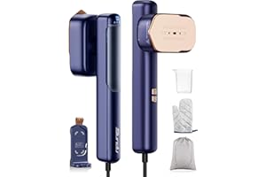 Sundu Clothes Steamer, Worldwide Voltage 110-240V, Handheld Clothes Steamer with LED Display, 2-in-1 Travel Iron with 2 Iron Temperatures, 4 Steam Modes, Steamer Clothing, Suitable for Travel and Home