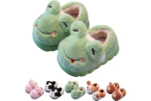 KEYUSHOP Kinder Hausschuhe für Mädchen Jungen Kleinkind niedlich Cartoon Tier Slipper Winter Plüsch warme Slip-On Comfy Preppy Hausschuhe Indoor Outdoor