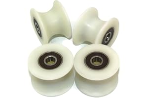 4 pieces x 40 mm with nylon with sheaves wheels with 25 mm, grooved, made in the EU, 8 mm bearings, 4