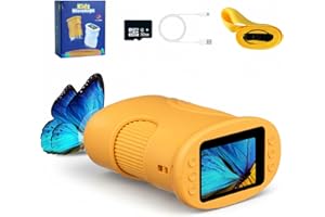 Tolesum Microscope Numérique pour Enfants,1000X Mini Microscope de Poche Portabl,Éclairage 8 LED,USB Rechargeable,Cadeau de Noël et d’Anniversaire pour Enfants 3–12 Ans