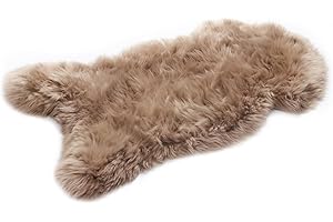 HOME LAMB Lammfell Cappuccino 100-110 cm - Weich Schaffell Echt - Natürliche Lammfell Teppich Wohnzimmer - Flauschig Lammfell Echt - Deko Fell Schlafzimmer - Naturfell - Lammfelle