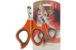 Trumoon Easy Cat Nail Clippers with Circular Guard- Avoid Over Cutting Meow Nail Clippers for Cats Who Like to Struggle - Professional Grooming Tool for Kitten Cat