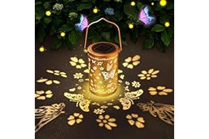 RICHIE Birthday Gifts for Women, Solar Lanterns Outdoor Garden, Metal Solar Powered Waterproof LED Lights - Decorative Light Garden Ornaments for Patio Yard, Mum Grandma