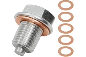 VIDSMOW Tapón Magnético Drenaje Aceite, M14x1.5, Tuerca de Drenaje Magnética de Acero Inoxidable con Arandela de Cobre, Accesorios Universales para Coches y Motos