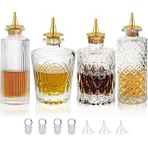 SuproBarware Vantage Lot de 2 bouteilles en verre Bitters 170 ml et 140 ml pour préparer des cocktails et présenter, ajout au bar à domicile SuproBarware Vantage Lot de 2 bouteilles en verre Bitters 170 ml et 140 ml pour préparer des cocktails et présenter, ajout au bar à domicile