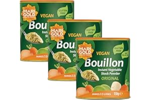 Marigold Health Foods Poudre de bouillon de légumes suisse au souci 150 g (paquet de 3)