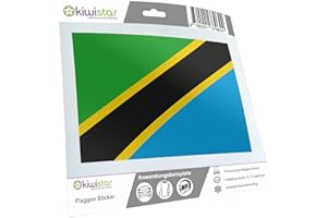 Kiwistar - Adesivo per auto, motivo: bandiera della Tanzania, 10 cm, laminato, molto resistente