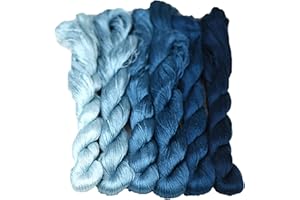 ‎MINGGUXIUYI MINGGUXIUYI 100 % natürliches Seidengarn, 660 m, 6 Farben (118), handgefertigtes Stickgarn