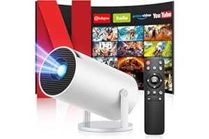 YEEFON Proyector 4K, Mini Proyector con WiFi 6 BT 5.4, Portátil Videoproyector con Android 11.0 y Keystone Automático, 230 ANSI Enfoque Eléctrico, Compatible con HDMI/USB/TV Stick/Laptop, Blanco