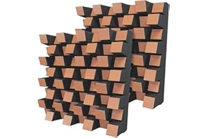 UA ACOUSTICS Difusor acústico «SIRIUS» | 2D QRD | Reflexión - Difusión - Absorción - Insonorización - Aislamiento | Panel de arte de pared de madera | (150 mm), cereza, paquete de 2