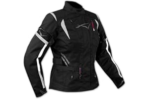 A-Pro Lady Giacca Moto Donna Impermeabile Termica Sfoderabile Protezioni CE Nero M