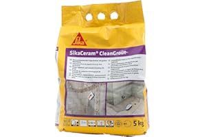 Sika - SikaCeram CleanGrout, Bianco - Stucco cementizio per fughe a pavimento e a parete - Idrorepellente - Previene muffa, batteri e funghi - 5kg