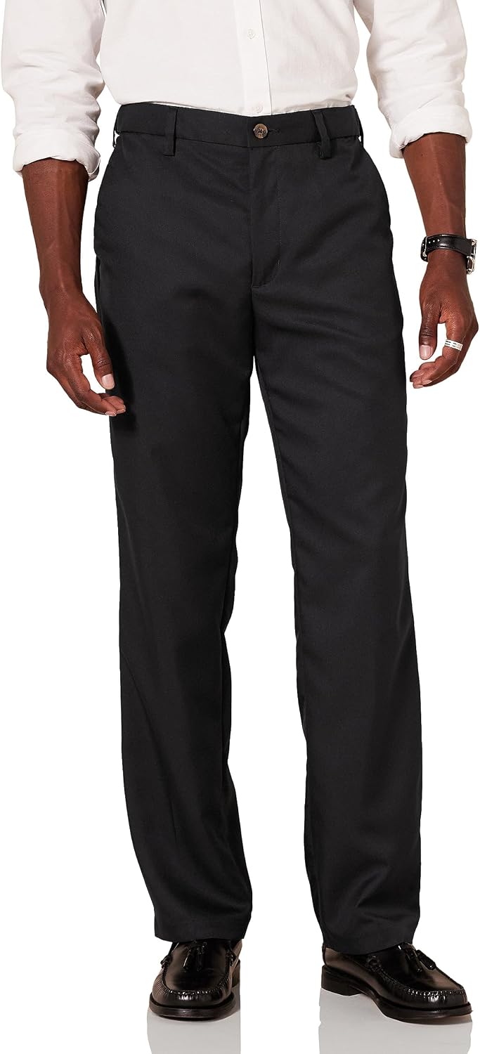 Amazon Essentials Men's Classic Fit Expandable-Waist Flat-Front Dress Trousers