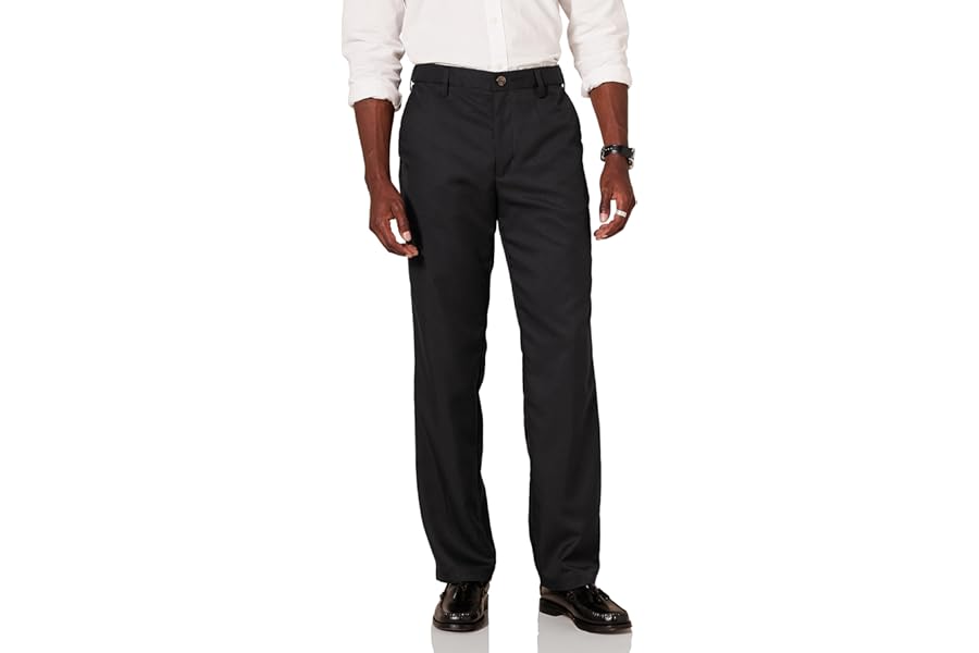 Amazon Essentials Men's Classic Fit Expandable-Waist Flat-Front Dress Suit Trousers