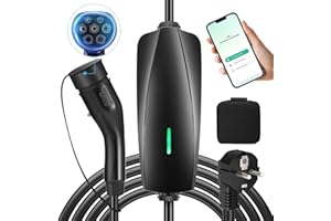 EVJUICION 15M Cargador Coche Electrico Control de App/WiFi, 8-16A, Cargador EV Tipo 2 Schuko, Cable Carga Coche Electrico Portátil Rapida con Bolsa
