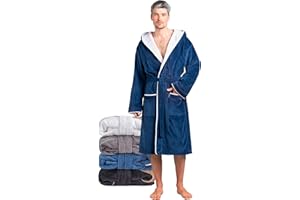 Twinzen Accappatoio Uomo in Cotone Velour - Certificato Oeko-Tex - Accappatoio Uomo in Spugna Ultra Morbido