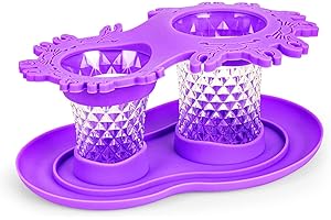 Chas Bete Pinselhalter Malen Langlebig Für Malstudio Zuhause Outdoor Malen, Pinselbecher Silikon Auf Aquarell Wasserbasis, 2 Becher In Einem, Violett