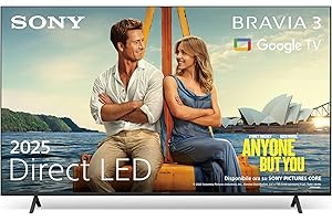 Sony BRAVIA 3 - Direct LED | Altoparlante X-Balanced | Dolby Vision/Atmos | IMAX Enhanced | Google TV (2025) | Google Cast | Apple AirPlay 2| Eco Dashboard 2 | Game Menu 2-43pollici