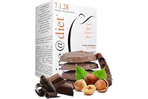 LINE@DIET Biscotti proteici Lineadiet - 7 monoporzioni di biscotti gusto cacao e nocciole - 28% proteine, ridotto contenuto di carboidrati e zuccheri (35 biscotti totali)