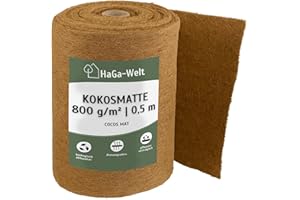 HaGa® Kokosmatte 0,5m x 2m mit 800g/m² – einseitig mit Naturlatex besprüht – Winterschutz und Kälteschutz für Pflanzen – Naturprodukt 100% biologisch abbaubar