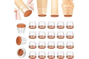 shirylzee 20 pièces Protection Pied de Chaise Silicone Chaise Casquettes Pieds avec Feutre Protecteur Pied de Meubles pour Protéger Les Sols des Rayures et du Bruit (20Pcs Clear, Fit:22-30mm)