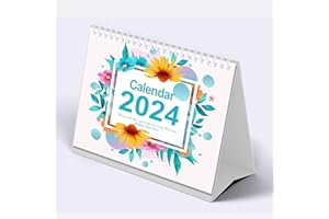 HEIGUDAN Desktop Calendar January to December 2024, One Month to View UK Desk Calendar, Portable School Year Planner for Home School Office