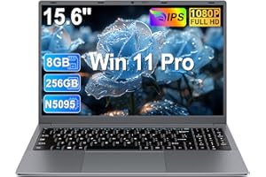 RUZAVA Ordenador Portátil 15,6 Pulgadas Celeron N5095 2,9 GHz Win11 Pro 8GB 256GB SSD Expansión 1TB 5G WiFi 1920x1080 FHD BT4.2 HDMl USB 3.0 Portatil con Ratón Inalámbrico y Teclado Español Membrana - Gris