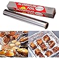 20m Aluminum Foil Roll 15 Micron Long Heavy Duty Non-Stick Kitchen Cooking Foil Wrap Heat-Resistant Grilled Meat Fish Foil Roll Food Catering for Oven Tray Roasting, Width 30cm Silver Color