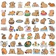 KIPTVO 50PCS Cute Capybara Stickers, Waterproof Cartoon Capybara Doodle Sticker Capybara Gift, Capybara Vinyl Stickers, for Water Bottles Laptop Luggage, Mobile Phone Skateboard Decors