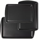 Amazon Basics Non-stick Oven Trays, Set of 3, Stackable, Dishwasher and Oven Safe