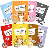 7er Set Gesichtsmasken Mit Tiermotiven – Feuchtigkeitsspendend & Beruhigend