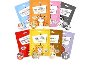 TAIMEIMAO 8 Piezas Mascarilla Facial Niña, Mascarilla Hidratante de Animales, Iluminadora, Calmante, Mascarilla Facial Animal Beauty, Kit Skincare Niña, Apta para Todo Tipo de Pieles