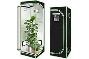 Vigevee Tenda da coltivazione 60 x 60 x 180 cm, 600D Oxford Grow Tent con finestra di osservazione, luce e impermeabile, per piante Homegrow, per interni, struttura stabile