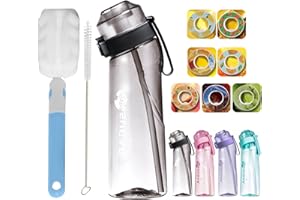 USPER A1r Up - Botella de agua con 7 sabores, botella de agua de aire de 650 ml, juego de iniciación de aire, fragancia de frutas sin BPA, con pajita, elige cápsulas de sabor perfumadas, 0 tazas de azúcar y