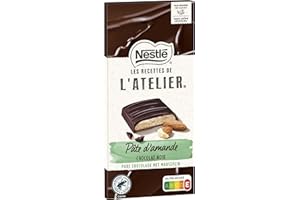 LES RECETTES DE L’ATELIER Nestlé Les Recettes de L'Atelier - Tablette Chocolat Noir Fourré Pâte d'Amande - 142g