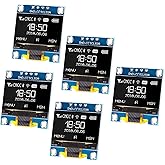 APKLVSR 5pcs 0.96 Inch OLED Display Module 128 x 64 Pixel I2C Display Module with I2C IIC Serial Self-Luminous Compatible wit