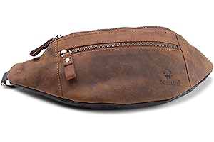 DONBOLSO Riñonera Seattle | Riñonera Hippie Hecha a Mano en Piel con Aspecto Vintage | Bolsa de Cintura Hombres y Mujeres | Vintage Marrón