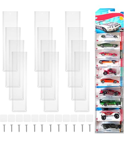 Oshhni Vetrina Espositiva per Modellini Di Auto 1/64, Contenitori per Esposizione 12 X 5,8 X 4,5 Cm, Vetrina in Acrilico Trasparente per Figure, Oggetti Da Collezione, Giocattoli, Modelli
