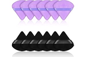 MAITYS 12 Stücke Schwämmchen Gesicht Dreieck Make up Puderquaste für Loser Puder Weich Körper Kosmetische Foundation Schwamm Mineral Puder Nass Trocken Make up Werkzeug (Schwarz, Lila)