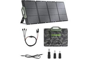 EASYLONGER Foldable Solar Panel, 110W 18V Monocrystalline Solar Panels with Adjustable Brackets, IP65 Waterproof Portable Solar Charger for ES960/ ES720/ ES400 AIR Power Station, Camping, Outdoor