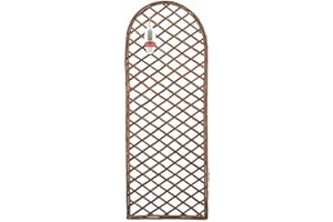 Gardman 45cm x 1.2m Framed Willow Trellis Panel Curved Top, Brown