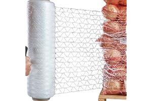 Viceree Rete Estensibile Forato per la Pallettizzazione 8 Bobine da 500 Metri Pellicola Traspirante Imballaggi Frutta Verdura Piante Legno Risparmio Plastica Alta Qualità Made In Italy