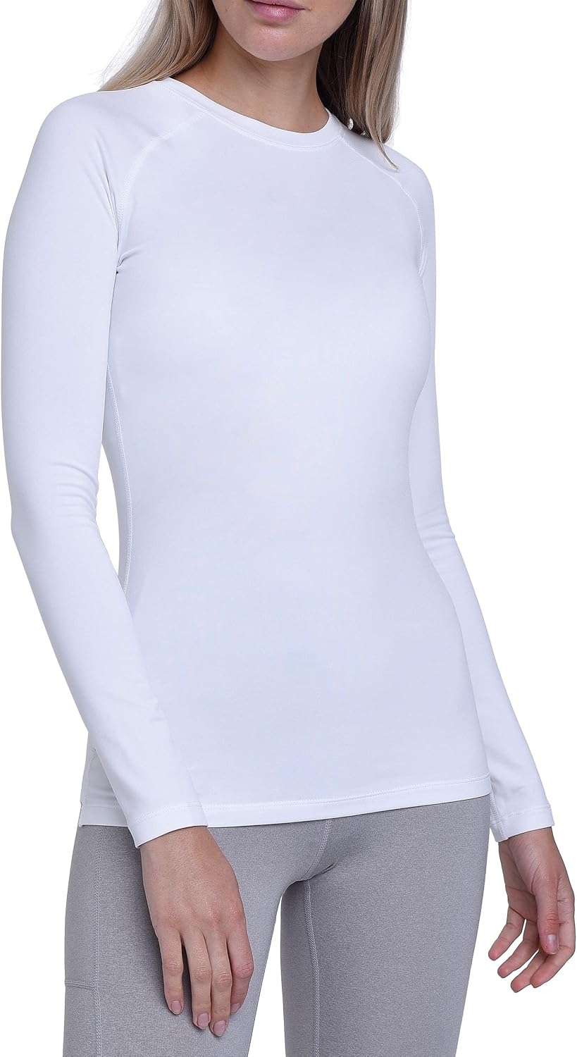 TCA Camiseta Termica Mujer Ajustada - Camiseta Térmica Mujer Manga Larga con Tecnología SuperThermal - Camisetas Termicas Compresión de Manga Larga para Running Gym Ciclismo