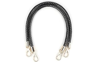 WANYI Anse pour Sac à Main 2 Pièces 60CM Poignée de Rechange pour Sac PU Cuir Laniere sac Bandouliere avec 2 Crochets à Mousqueton (Noir)